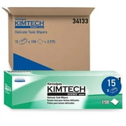 Kimtech Kimwipes Delicate Task Wipers, 1-Ply, 11.8 x 11.8, Unscented, White, 198/Box, 15 Boxes/Carton