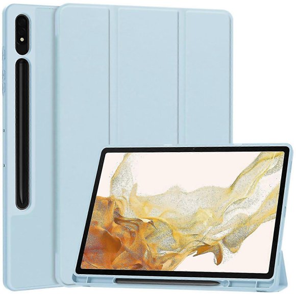 For 3fold Pure Color Tpu Smart Leather Tablet Case With Pen Suitable For Everyday Use