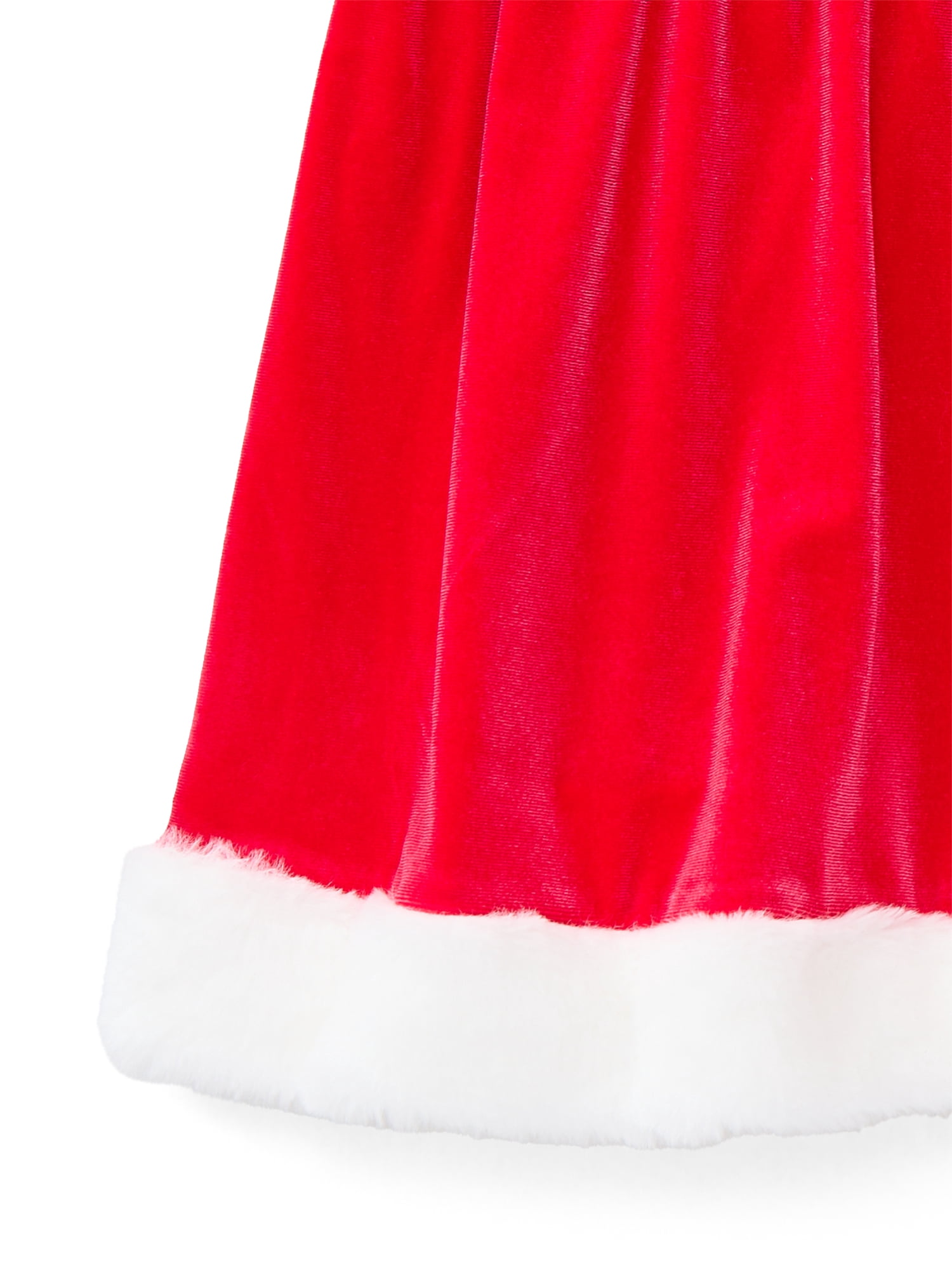 Holiday Time Girls Santa Velour Dress with Long Sleeves, Sizes 4-18