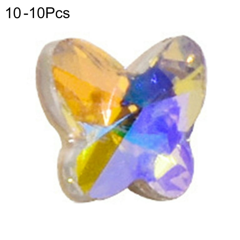 Polarized Colorful Love Heart Nail Ornaments 3D Crystals Fairy Gems Nail  Art DI^
