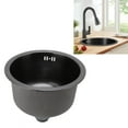 thumbnail image 5 of Multifunction Mini Round Kitchen Sink Bar Kitchen Stainless Steel Basin Single Bowl with Drain Accessories for Home[Black], 5 of 9