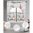 thumbnail image 2 of Easter Gnomes Swag Kitchen Curtains Sets for Windows 24 Inch Length, Spring Farmhouse Bunny Eggs Wooden Grain Short Window Curtain Panels Swags Valances and Tiers 3 Piece Set for Cafe/Dining Room, 2 of 5