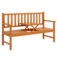 thumbnail image 1 of Outsunny Banc d'Extérieur avec Table Centrale Relevable, Banc de Jardin en Bois de 60 Pouces, 1 of 10