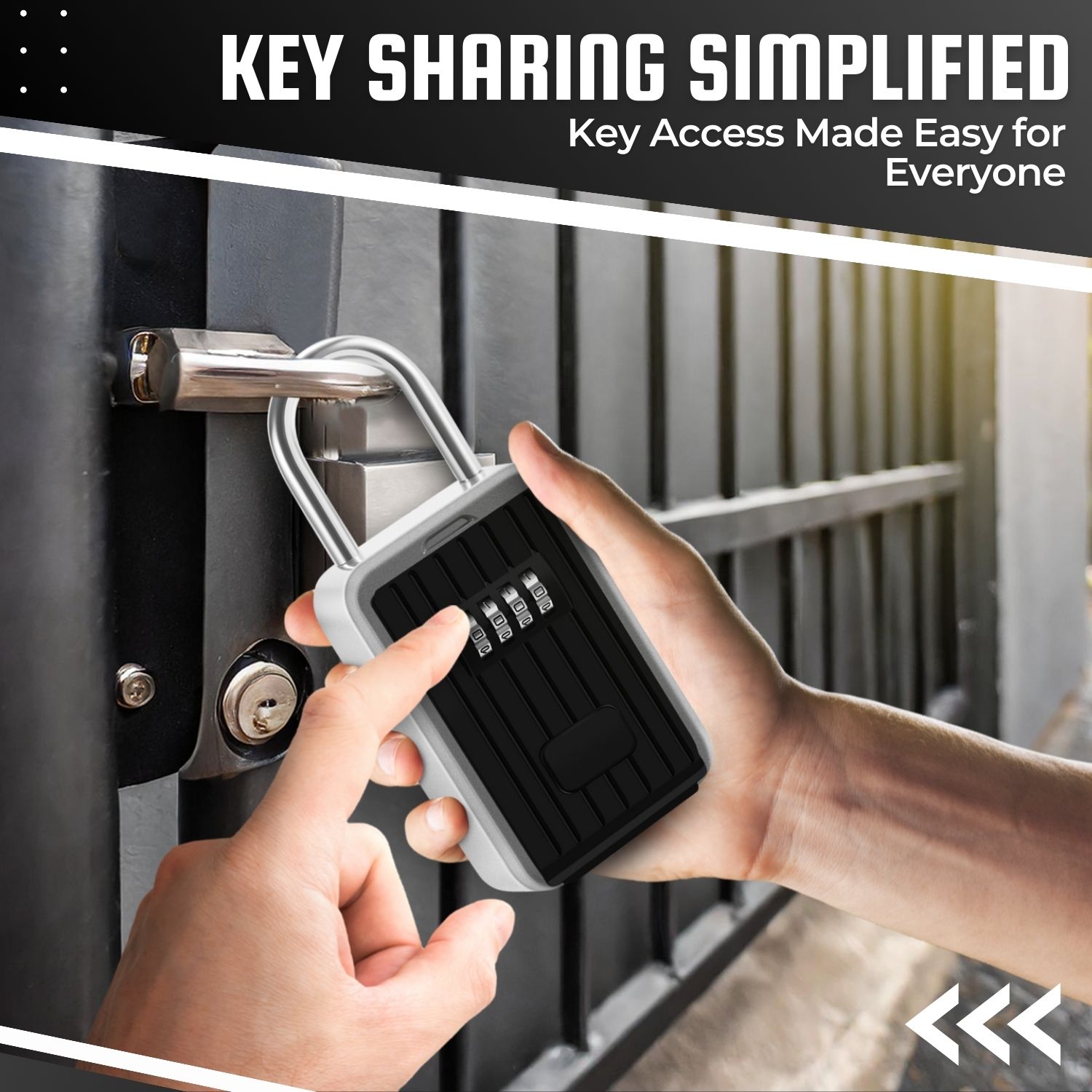 Key Lock Box - Portable Lockbox for Keys Outdoor - 4 Digit Code Combination Lock Box for Key Safe Security - Weather Rust Resistant Key Lock Box for Outside, Car, Door, House, Travel