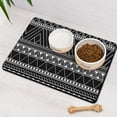 thumbnail image 3 of Boho Retro Floral Pet Feeding Mat-Abstract Art Absorbent Pet Placemat for Food and Water Bowl, with Waterproof Rubber Backing, Quick Dry Water Dispenser Mat for Dog and Cat (16"x24"), 3 of 7