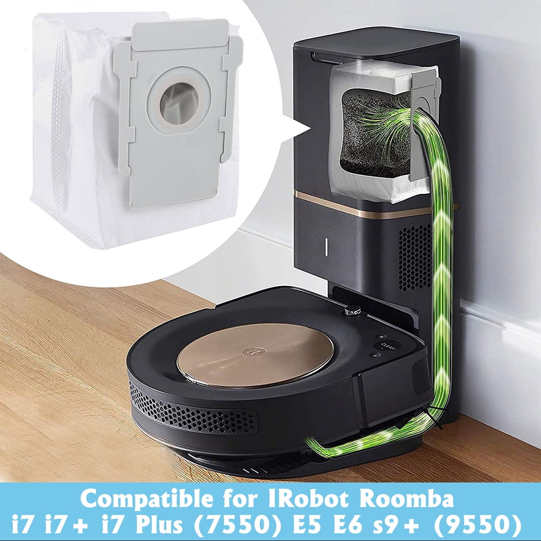 Dust Bags Dirt Disposal Bag for iRobot Roomba i7 E5 E6 S9 Replacement Par 