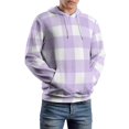 thumbnail image 5 of Lavender Gingham Check Men's Women Vintage 3D Hooded Sweatshirt - All-Season Loose Fit Streetwear, 5 of 6
