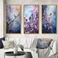thumbnail image 1 of Designart "Pointillism Art of Enchanted Winter Frost II" Animals Framed Wall Art Set Of 3 - Multi-Color Forest Winter Frame Gallery Set For Office Decor, 1 of 6