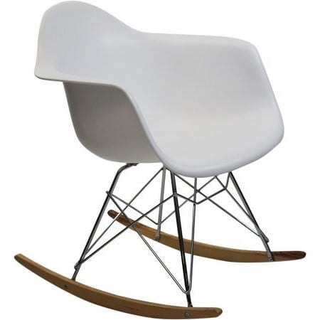 Fine Mod Rocker Arm Chair, White