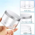 thumbnail image 4 of 5 tarros de plástico transparente de 100 ml a 420 ml con tapas de aluminio, cilindros rectos rellenables, contenedores para carga seca, frutos secos, dulces, mermeladas, 4 of 5