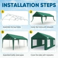 thumbnail image 5 of Quictent 10x20 ft Heavy Duty Carport Canopy Galvanized Car Tent Outdoor Garage Boat Shelter Reinforced Structure Roll-up Ventilated Windows Sidewall - Green, 5 of 7