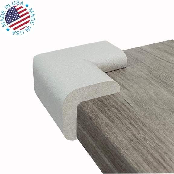 Kidkusion Large Corner Cushion 8 pk Gray, Made in USA Baby Proof Corner Protector for Child Safety