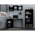 thumbnail image 5 of Hampton 3-Piece Extra Storage Home Furniture Office Set with Storage Writing Desk, Bookcase, and Floating Wall D�cor, 5 of 5