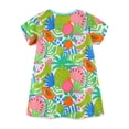 thumbnail image 4 of BOBOGOJP Robe pour Filles Tout-Petits Manches Courtes Imprimés Robe de Danse Vêtements de Fête (Vert, 4-5 Ans), 4 of 6