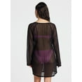 thumbnail image 3 of No Boundaries Crochet Raglan Dress Swim Coverup with Long Sleeves, Women's, 3 of 4