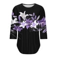 thumbnail image 4 of HAPIMO Women' Plus Size Crew Neck Tees Summer Tops for Women Elegant Pleated Blouses Fashion Clothes Flower Print Tops Casual Loose Flowy Dressy Tunic Multicolor XXL, 4 of 9