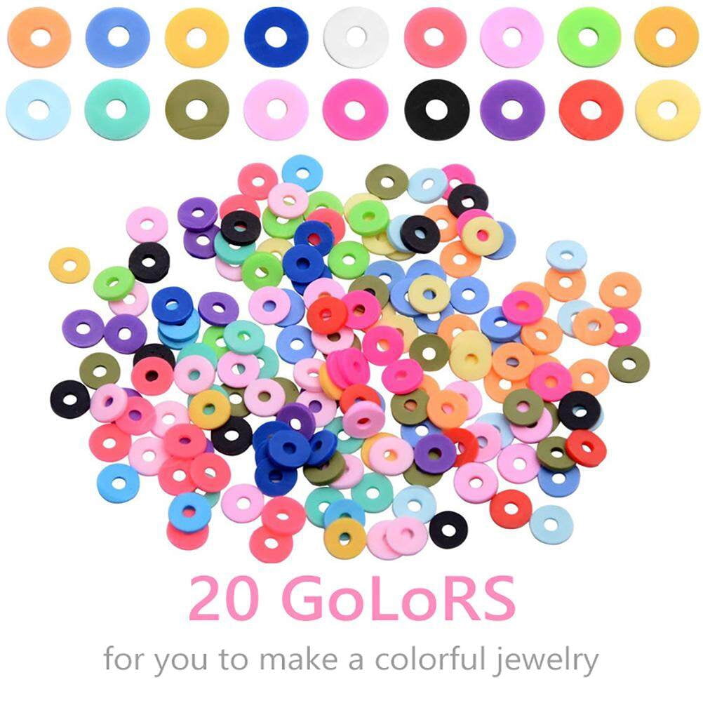 Apuakthei 4000 Pcs Clay Beads 20 Colors Flat Round Clay Beads with Pendant  Kit 3 Roll Elastic Strings for DIY Jewelry Making Bracelets Necklace