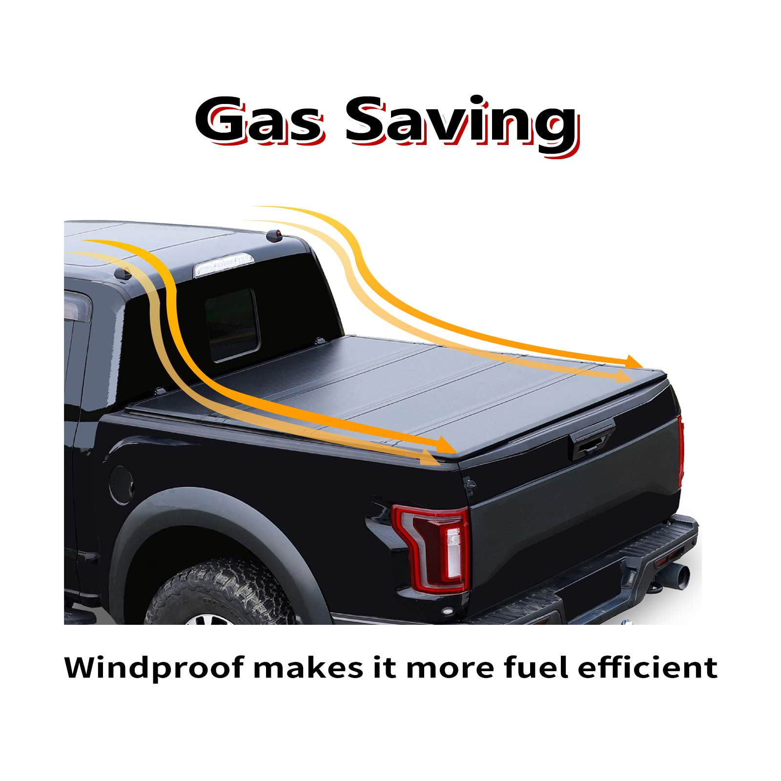 5'8" Truck Bed Tonneau Cover Hard Quad-Fold Truck Bed Cover Fits for 2007-2021 Silverado Sierra 1500