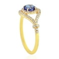 thumbnail image 3 of KIRAN FINE JEWEL Round Blue Tanzanite CZ Diamond Cocktail Band Ring Yellow Gold Plated 925 Silver Wedding Gemstone Statement Jewelry Gift For Her, 3 of 5