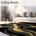 thumbnail image 2 of ODIKA 8' x 10' Machine Washable Non-Slip Area Rug, Abstract wave High Traffic Rug, Black, 83171, 2 of 7