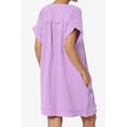 thumbnail image 4 of Robe Mini Babydoll en Gaze de Coton à Manches Courtes Col en V Décontractée pour Femmes, 4 of 7