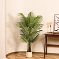 thumbnail image 5 of 5ft Artificial Palm Plant in White Planter, Fake Palm Tree, Faux Plant for Indoor Outdoor Modern Decoration Dypsis Lutescens Plants in Pot for Home Office, 5 of 6