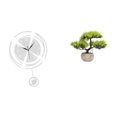 thumbnail image 1 of Adorno De Reloj De Pared Acrílico Con Grandes Números Arábigos Y Bonsái Artificial, Planta Artificial Para Decoración De Mesa De Estudio Y Cocina., 1 of 8