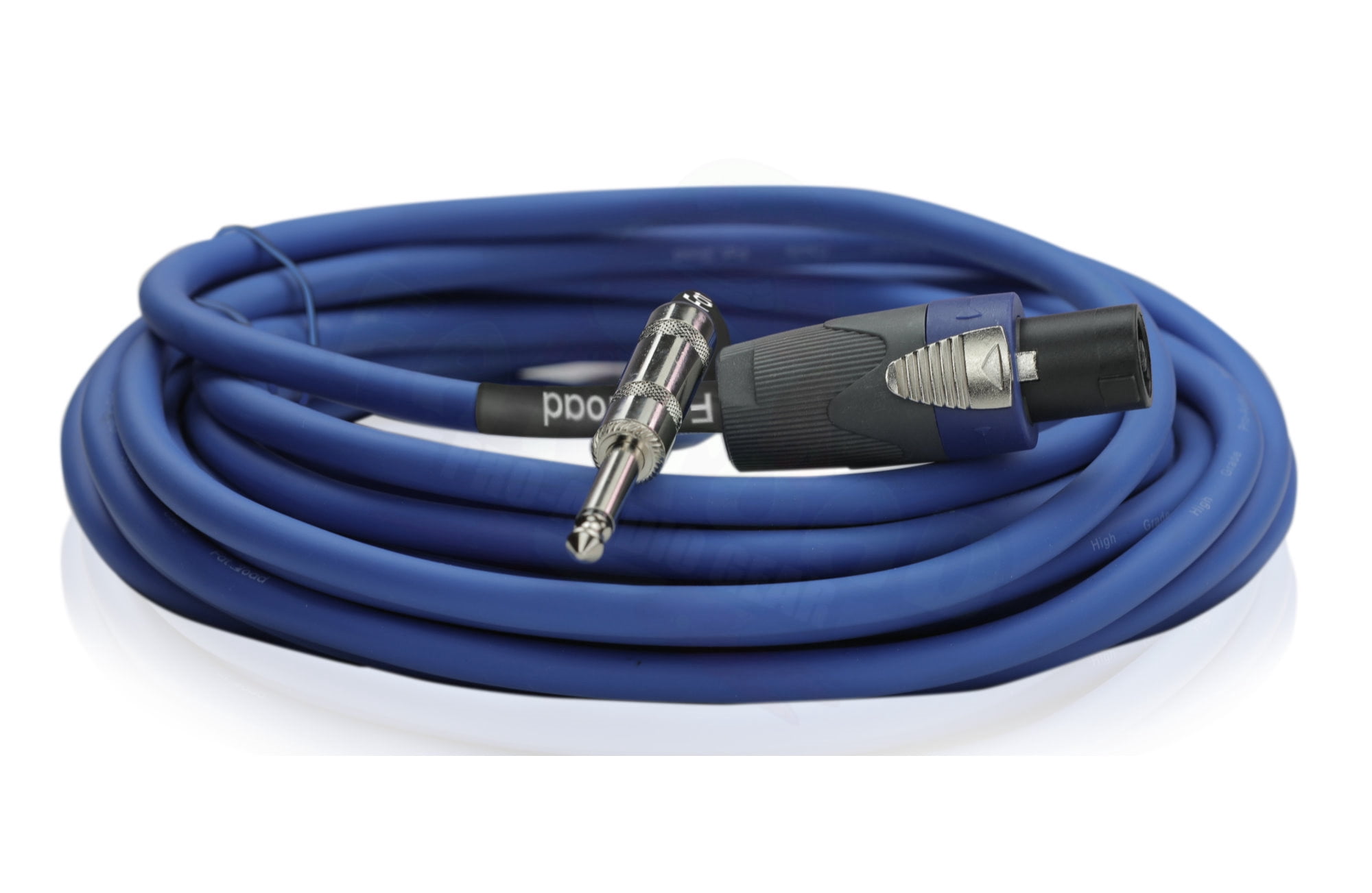 Fat Toad Speakon Cables to 1/4" Male (2 Pack) - 25 ft Professional Pro Audio Blue Speaker PA Cord with Twist Lock Connector - 12 AWG Wire for Impeccable Studio Recording & Stage Performance Gear