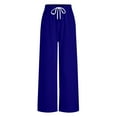 thumbnail image 5 of Drawstring Pants Women Audhol Women's Wide Leg Sweatpants Baggy Pants Fashion Clothing Athletic Joggers with Pockets Womens Lounge Pants Dark Blue XL, 5 of 5