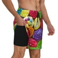 thumbnail image 2 of Sigee Brightly Colored Cupcakes Print Mens Swim Trunks with Compression Liner Quick Dry Swim Stretch Beach Shorts with Pockets,S-3XL, 2 of 7