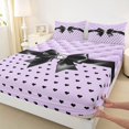 thumbnail image 3 of Manfei Cute Bowtie Fitted Sheet Full,Cartoon Polka Dot Bed Set,3-Piece,1 Fitted Sheet and 2 Pillowcases, 3 of 6