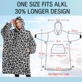 thumbnail image 4 of Oversized Wearable Blanket Hoodie,Black Leopard Print Sherpa Blanket Hoodie with Super Pockets,Super Warm Fuzzy Pullover for Women & Men, 4 of 6