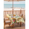 thumbnail image 2 of Outdoor Tablecloth with Umbrella Hole for Patio/Picnic/Party/Camping, Summer Tropical Surfboard Waterproof Table Cloth Rectangle Table Cover Washable, Pineapple Palm Leaves Flowers (54"x 80"), 2 of 9