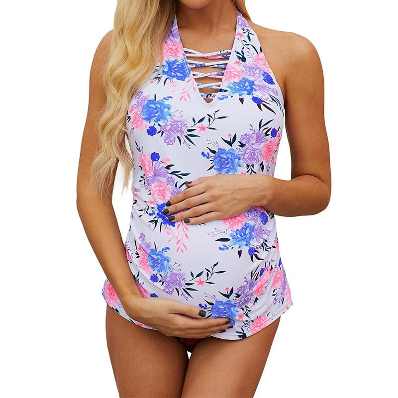 halter neck maternity swimsuit