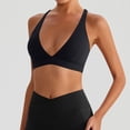 thumbnail image 2 of CFLVAEK Womens Sports Bras Comfy High Support Yoga Workout Bra Padded V Neck Wireless Sports Bra Black M, 2 of 6