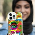 thumbnail image 5 of MUNDAZE Apple iPhone 12 Pro Shockproof Clear Hybrid Protective Phone Case Neon Rainbow Psychedelic Trippy Hippie Daydream, 5 of 5