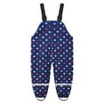 thumbnail image 5 of Wuxian Kids Rain Suit Waterproof Rain Bib Pants, Boys Girls Rain Pants Cartoon Rain Trousers Lightweight Rain Jacket,Navy,4-5 Years, 5 of 6