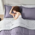 thumbnail image 4 of Virtu California King Comforter Set, 7 Piece Bed in a Bag, Reversible Bedding Comforter Sets with Sheets, Dusty Purple, 4 of 11
