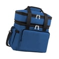thumbnail image 2 of Bolsa térmica de 2 niveles con correa ajustable, gran capacidad, para alimentos fríos y calientes azul oscuro, 2 of 9