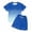 Blue, variant on GobdXE Girls Gradient 2-Piece Heartbeat Print Outfit, Ombre T-Shirt & Shorts Set Color:Navy,Size:5-6 Years