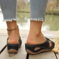 thumbnail image 5 of Dakaela Womens Orthopedic Wedge Sandals Arch Support Comfortable Slip on Slides Summer Beach Vacation Dressy Walking Shoes Black 6.5, 5 of 9