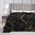 thumbnail image 5 of Black and Gold Yellow Marble Throw Blanket Ultra Soft Warm All Season Marbling Texture Decorative Fleece Blankets for Bed Chair Car Sofa Couch Bedroom 80"X60", 5 of 6