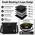 thumbnail image 6 of Lockable Storage Bag with Combination Lock, Carbon Lined Organizer with Metal Tray and Shoulder Strap, Black, 6 of 7