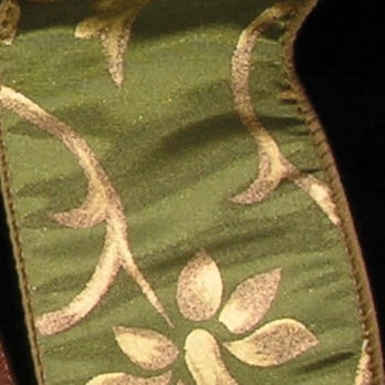 The Ribbon People Hunter Green and Gold Taffeta Swirl Wired Craft Ribbon 2.5" x 20 Yards