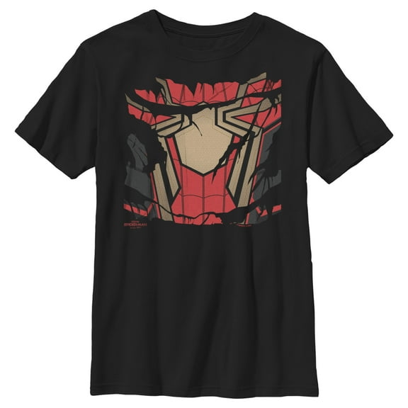 Boy's Marvel Spider-Man: No Way Home Ripped Iron Suit  Graphic Tee Black X Large