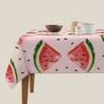 thumbnail image 3 of Wukai Hand Drawn Watermelon Waterproof Tablecloth for Kitchen Dining, Fits Square Tables for 2-4 Seats -54"x54", 3 of 7