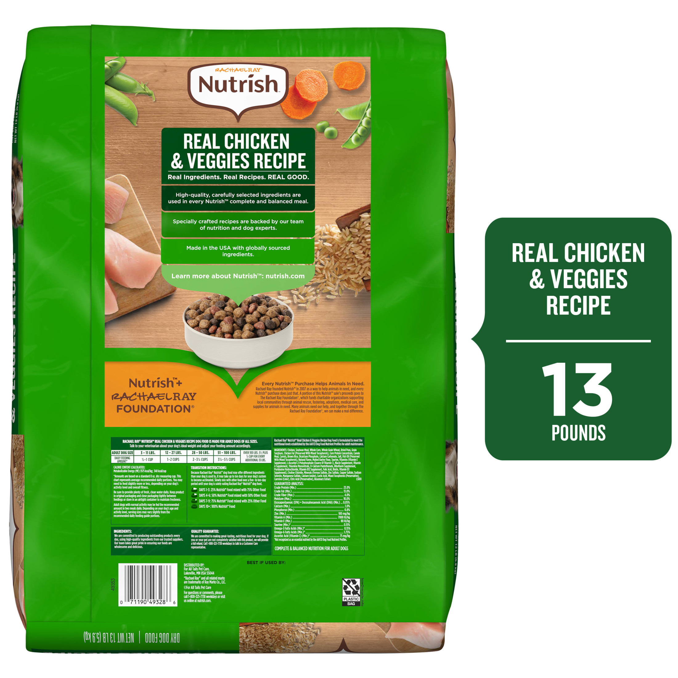 Nutrish Adult Real Chicken & Veggies Dry Dog Food 13 Lbs photo 3