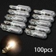 thumbnail image 1 of 100x T5 Glass Light Bulb Car Lights Lamp Headlights Lamp Car Instrument Panel Brake Light 12W 12V Dashboard Bulbs, 1 of 5
