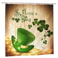 thumbnail image 2 of JOOCAR Green Leprechaun Hat and Clover in Vintage St. Patrick's Day 72X72 inches Polyester Fabric Spring Festival Shower Curtain Set Fantastic Decorations Bath Curtain, 2 of 7
