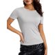 thumbnail image 3 of Mujeres Moda Salvaje Camisetas Color Sólido Cuello Redondo Manga Larga Camisas Primavera Otoño Slim Fit Streetwear Nituyy Color Sólido Cuello Redondo Manga Larga Bottoming Camisetas, 3 of 5